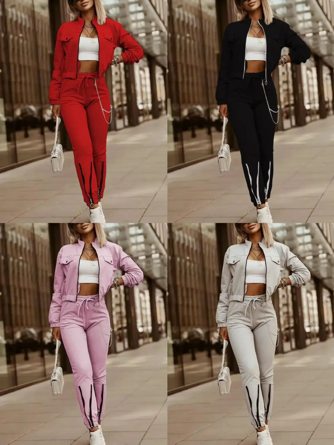 2024 Sportsuits for Women Two Piece Suits Solid Sweatshirts Long Pants Fashion Sets Autumn Winter Casual Zipper