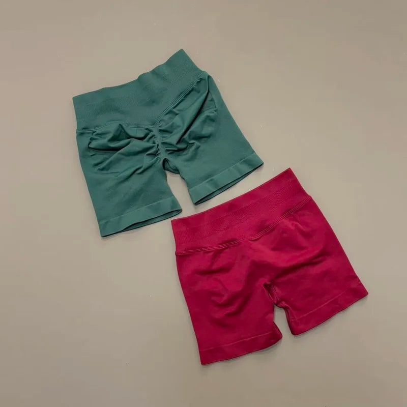Women High Waist Seamless Shorts Stretchy Butt Lifting Yoga Shorts