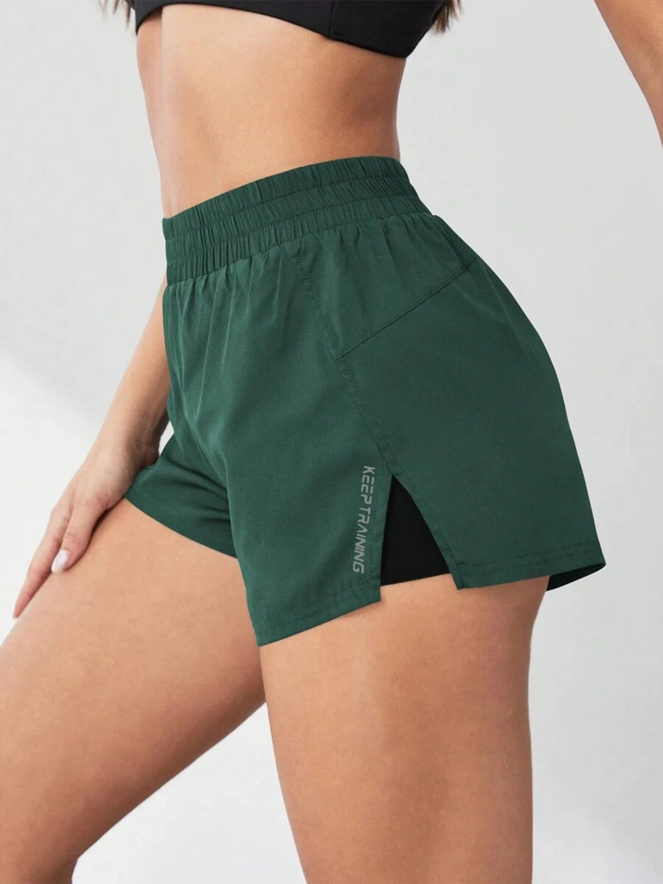 Yoga Anti-Exposure Shorts Faux Two-Piece Style Running Fitness Pants