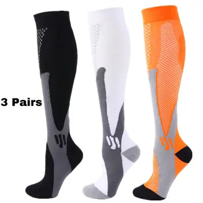 Home 3 Pairs Compression Socks 30mmHg for Varicose Veins and Edema - MIX003-170 / XXL