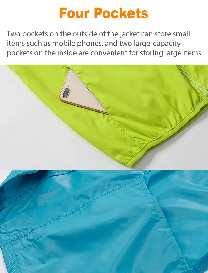 LNGXO Unisex Waterproof Hiking Jacket with Sun Protection Windbreaker