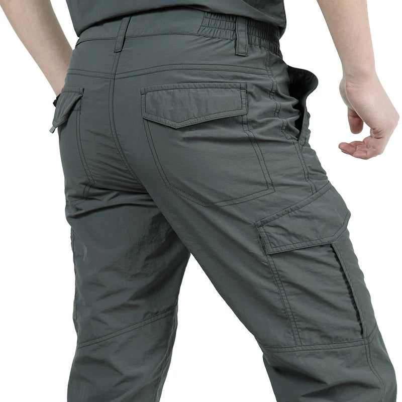 Men's Tactical Cargo Pants Lightweight Waterproof Hiking Trousers