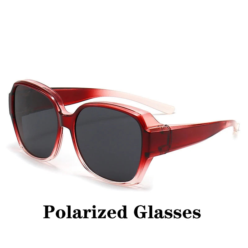Round Polarized Fitover Sunglasses Vintage Portable Eyewear for Driving