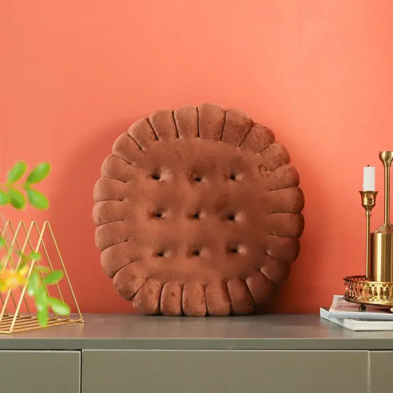 Biscuit-Shaped Plush Cushion: Soft and Creative Chair Seat Pad