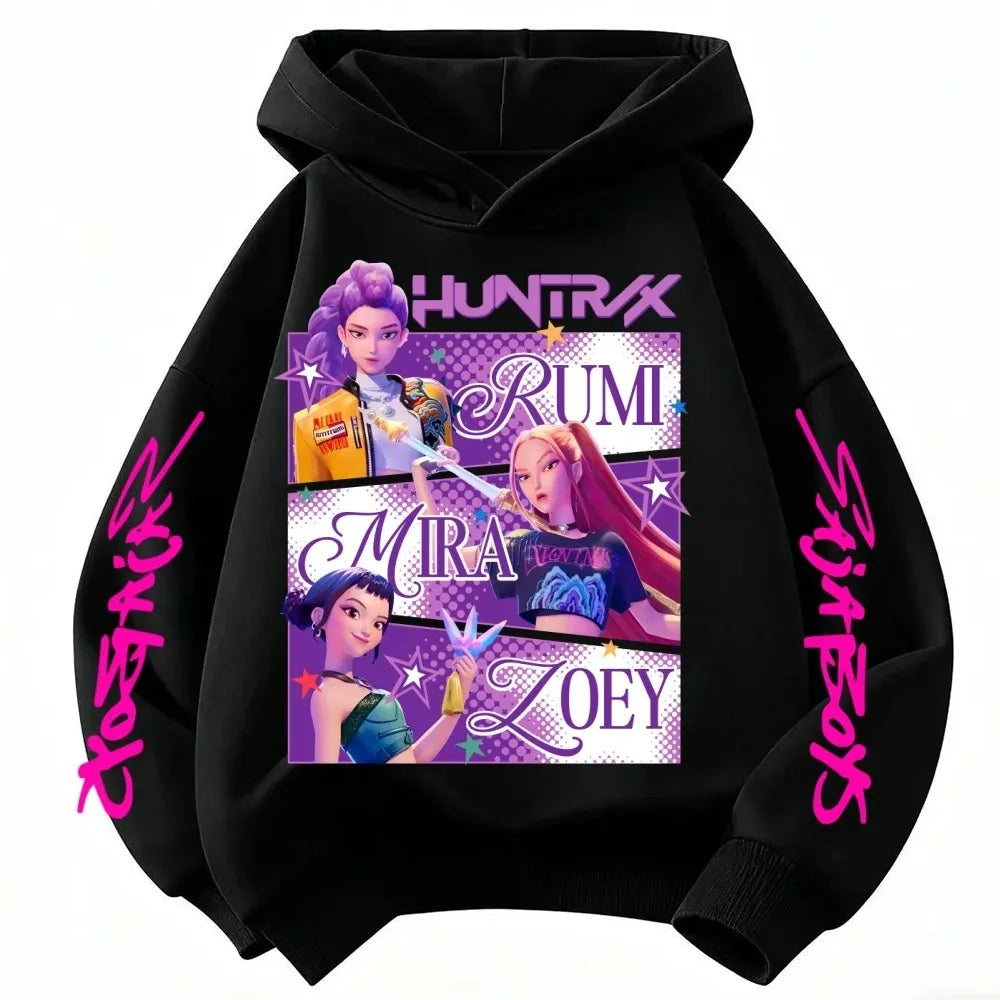 Huntrx Mira Rumi Zoey Long Sleeve Rope Type Hoodie Hip Hop Style