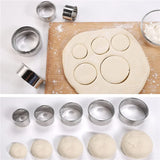 Stainless Steel Biscuit Mold 5 Piece Round Set for Pastry and Baking