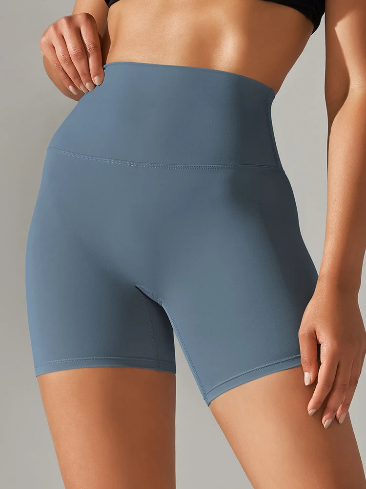 High Waist Yoga Shorts Quick Drying Fitness Workout Length