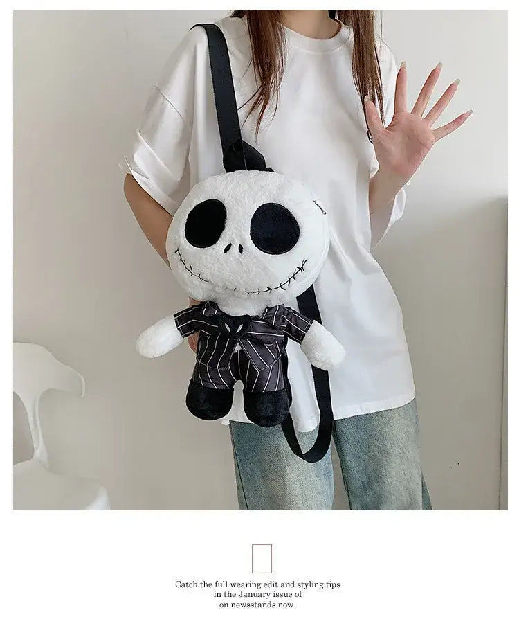 Jack Skellington Plush Backpack for Halloween Candy and Kids