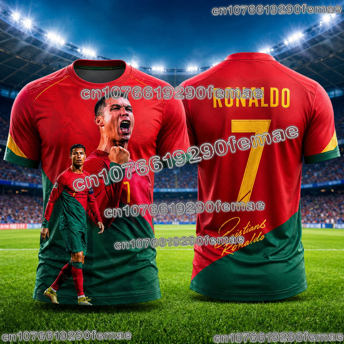 Ronaldo No.7 Football Jersey Oversized Size Training Uniform Sportswear