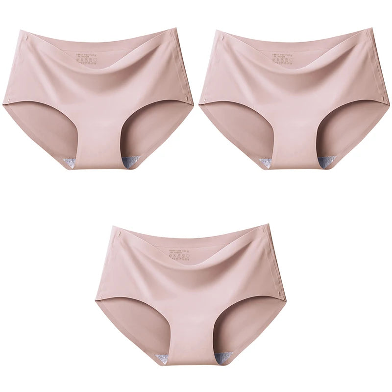 Women Panties XXL Seamless Ice Silk Briefs Breathable Drop Shipping