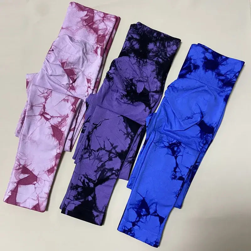 Seamless Tie Dye Leggings: Push Up Sports Fitness Pants