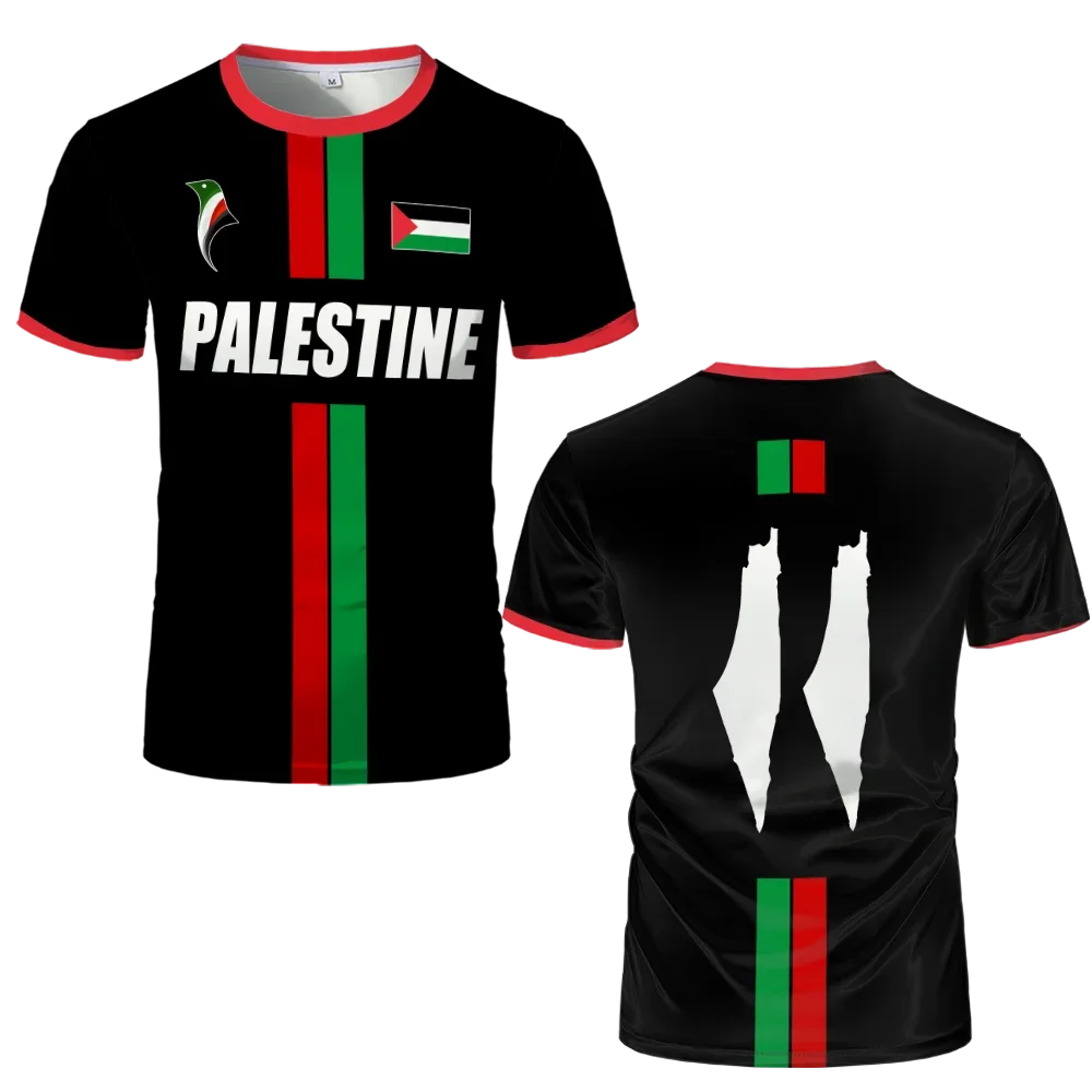 Palestine Flag 3D Printed Sports Tee Breathable Summer Fashion Top