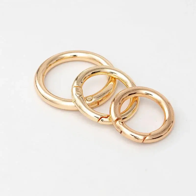 10pcs Metal Ring Spring Clasps for DIY Jewelry and Keychain Hooks