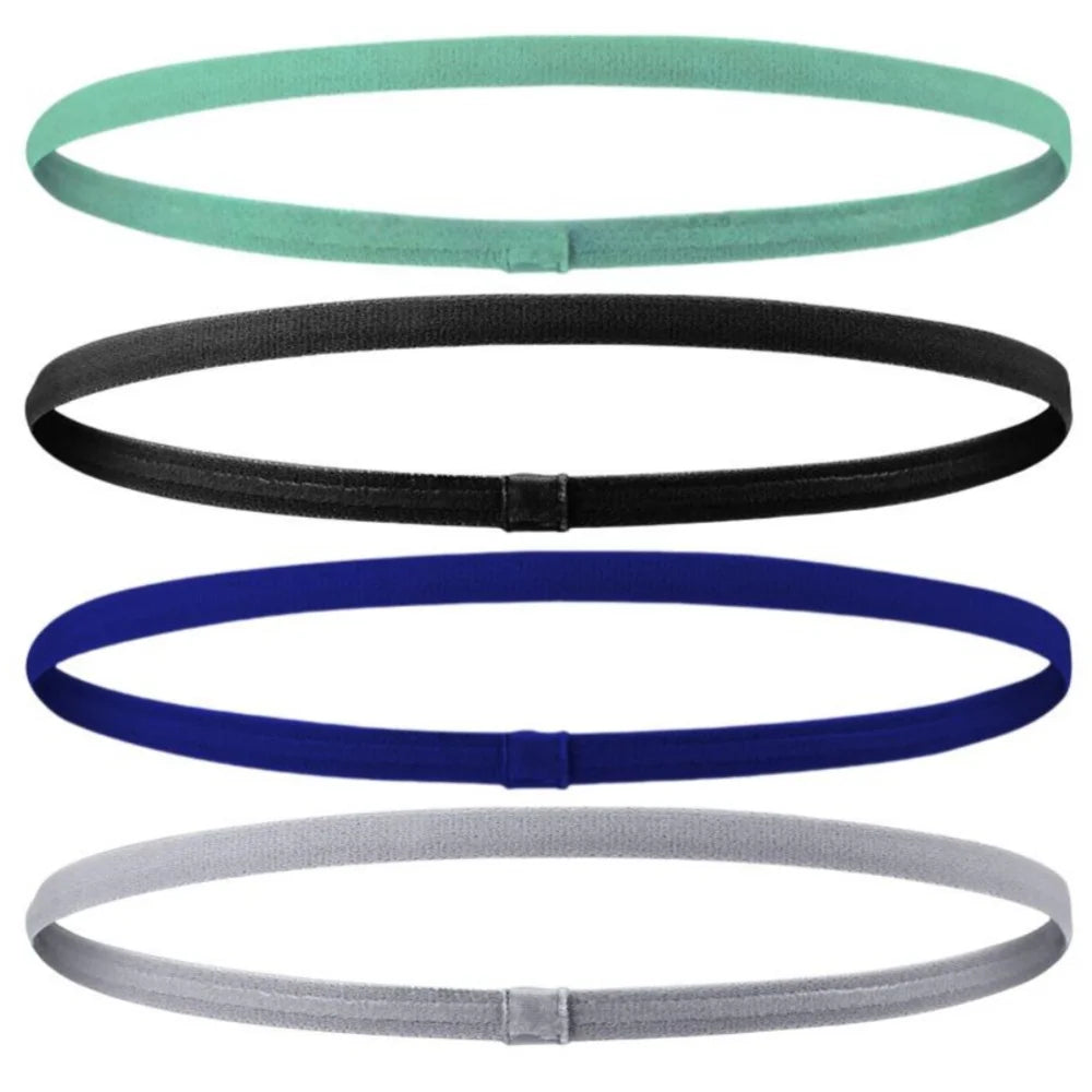 Sports Elastic Thin Headbands 4PCS Non-Slip Yoga Running Hairbands
