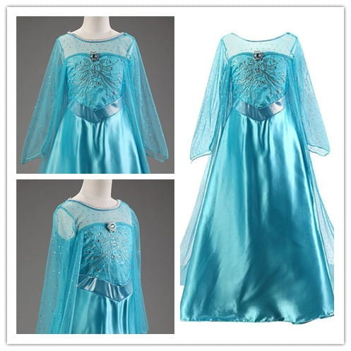 Elsa Costume for Girls – Long Sleeve Princess Dress for Cosplay