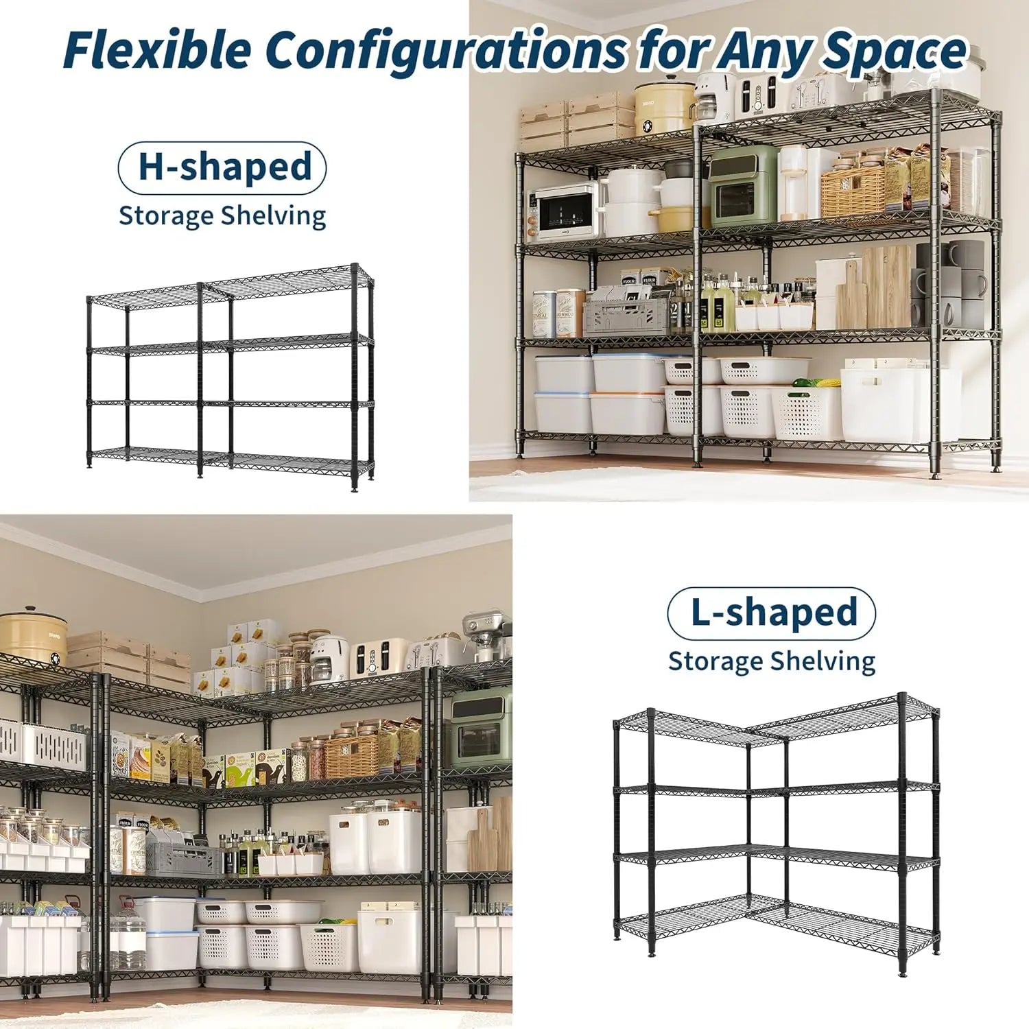 Heavy Duty Metal Storage Shelves Adjustable 5 Tier Garage Organization
