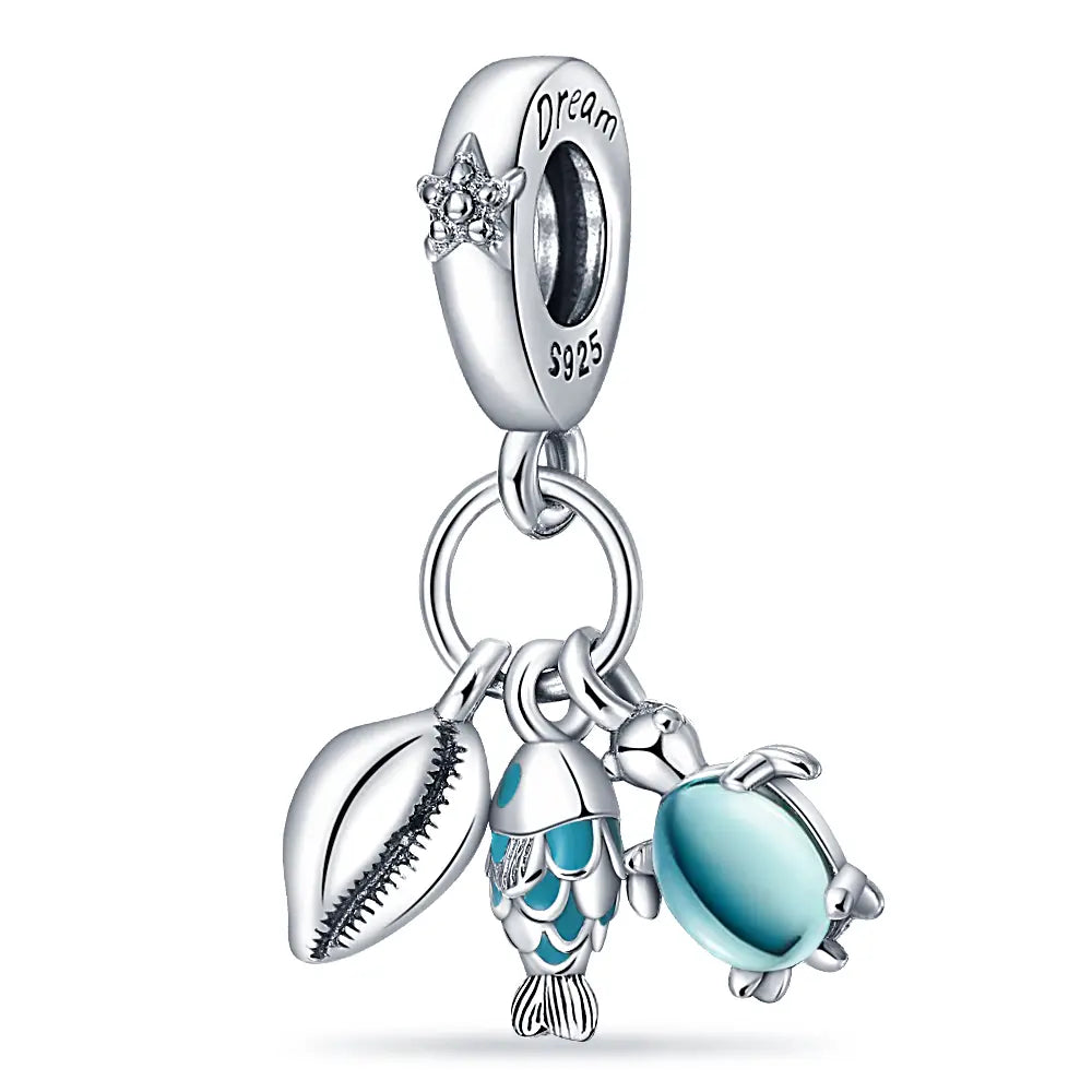 Murano Glass Charm – Sea Turtle Dangle Pendant for Pandora Bracelets