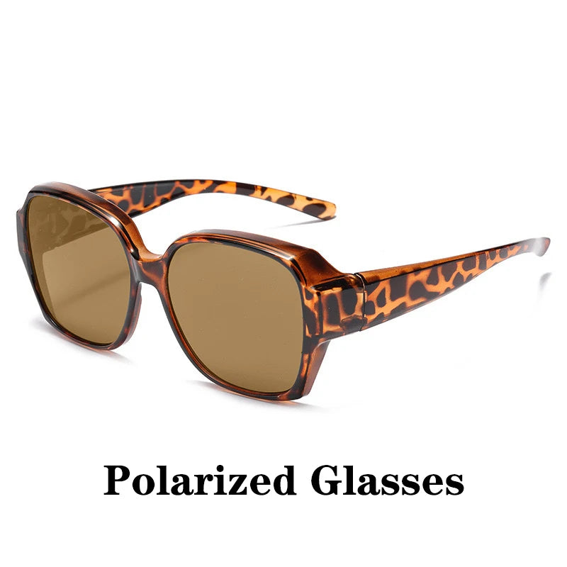 Round Polarized Fitover Sunglasses Vintage Portable Eyewear for Driving