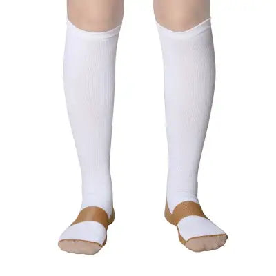 Compression Sport Socks for Varicose Veins Medical Nursing Stockings - YS1004-White / L-XL EU 41-45