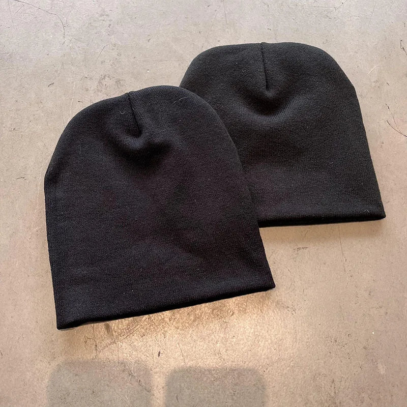 Knitting Beanies Y2k Goth Tooth Caps Warm Vintage Streetwear
