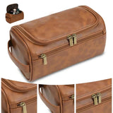 Leather Toiletry Bag Large Dopp Kit – Hanging Travel Cosmetic Case