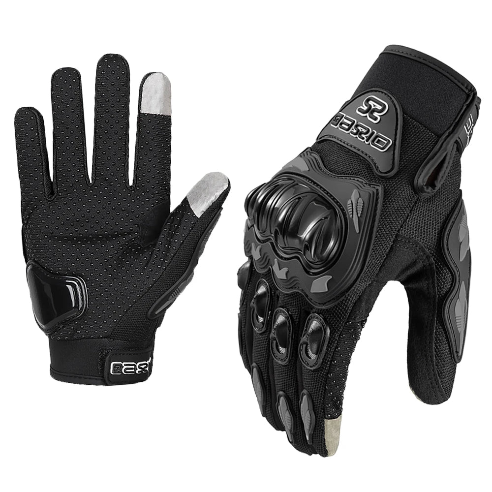 Summer Full Finger Motorcycle Gloves Breathable Touch Screen Racing