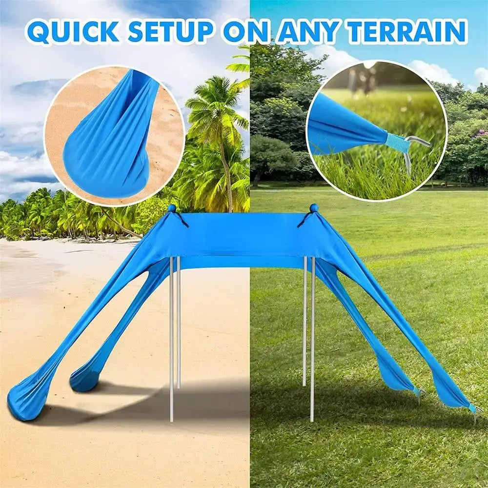 Large Beach Shades Tent for Family Sun Shelter and Outdoor Relaxation