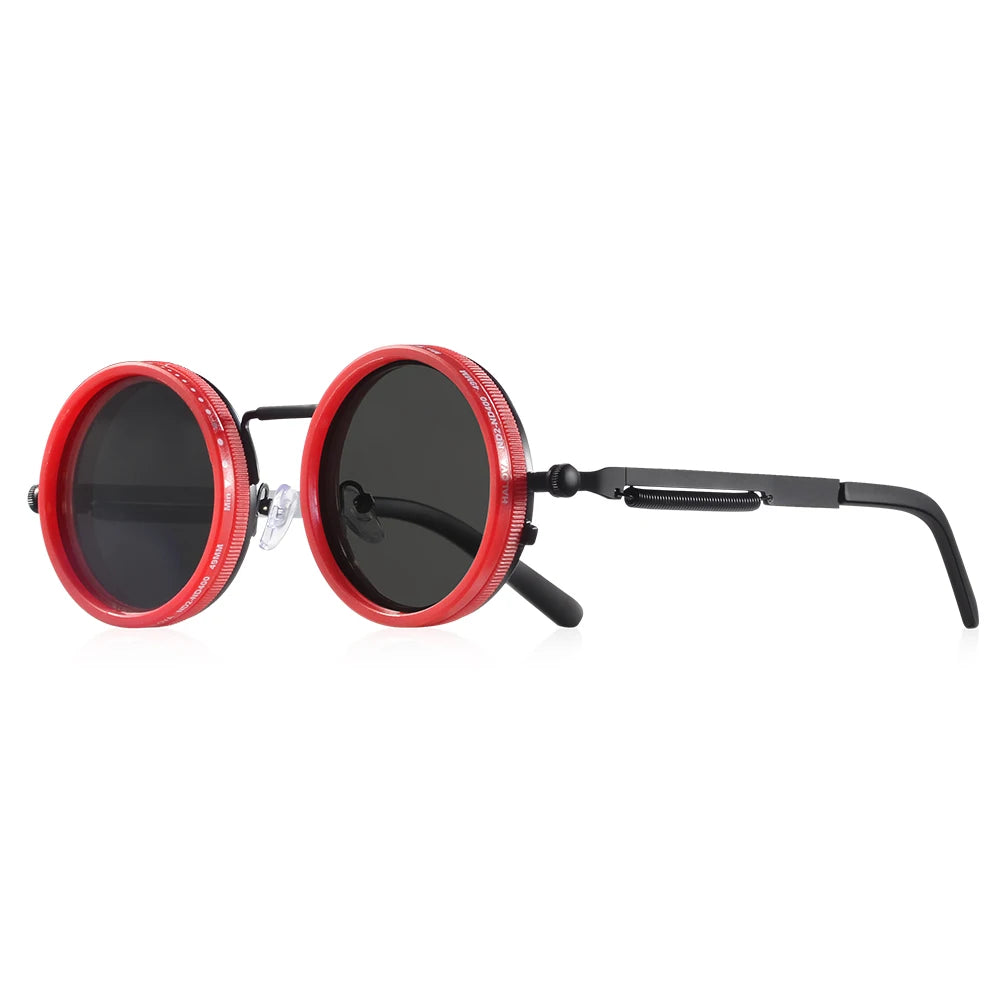 Polarized Round Sunglasses for Outdoor Adventures - C4 Red