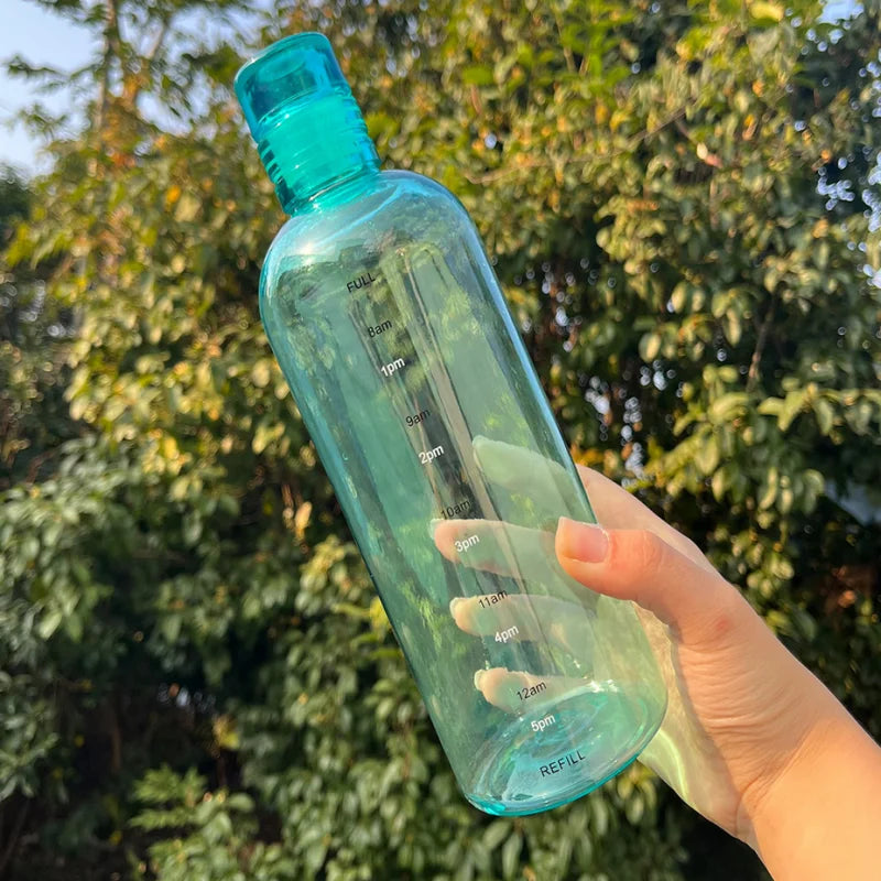 Elegant Time Scale Water Bottle 700ml – Portable Fitness Hydration