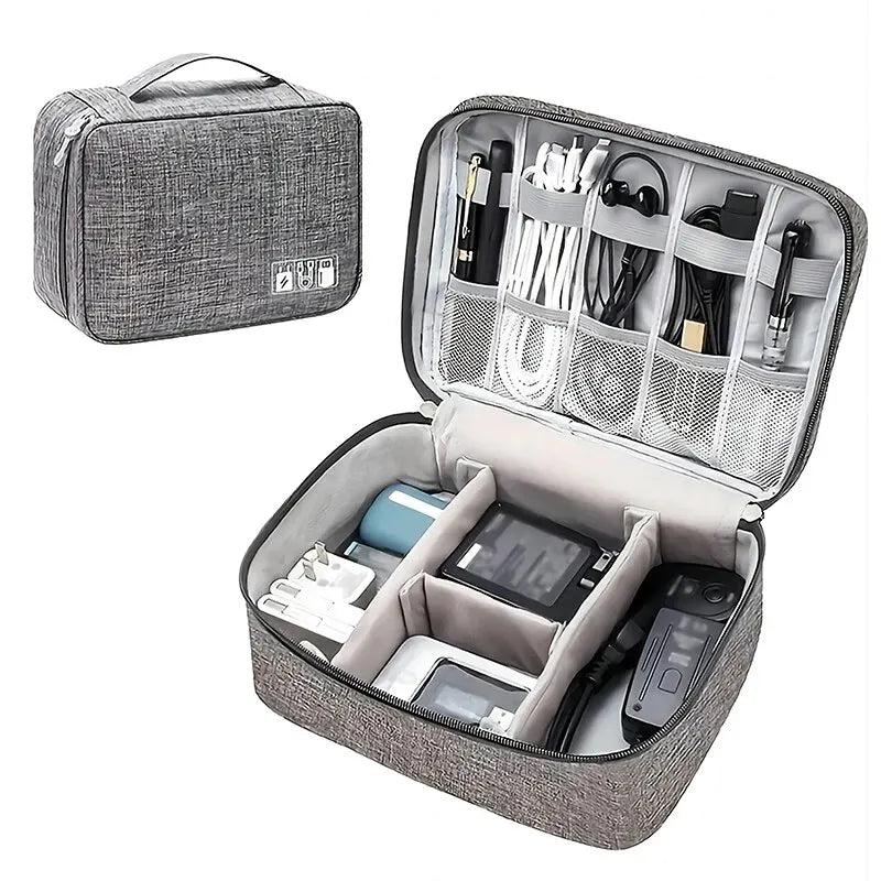 Cable Storage Bag Electronic Organizer Waterproof Portable Travel Pouch