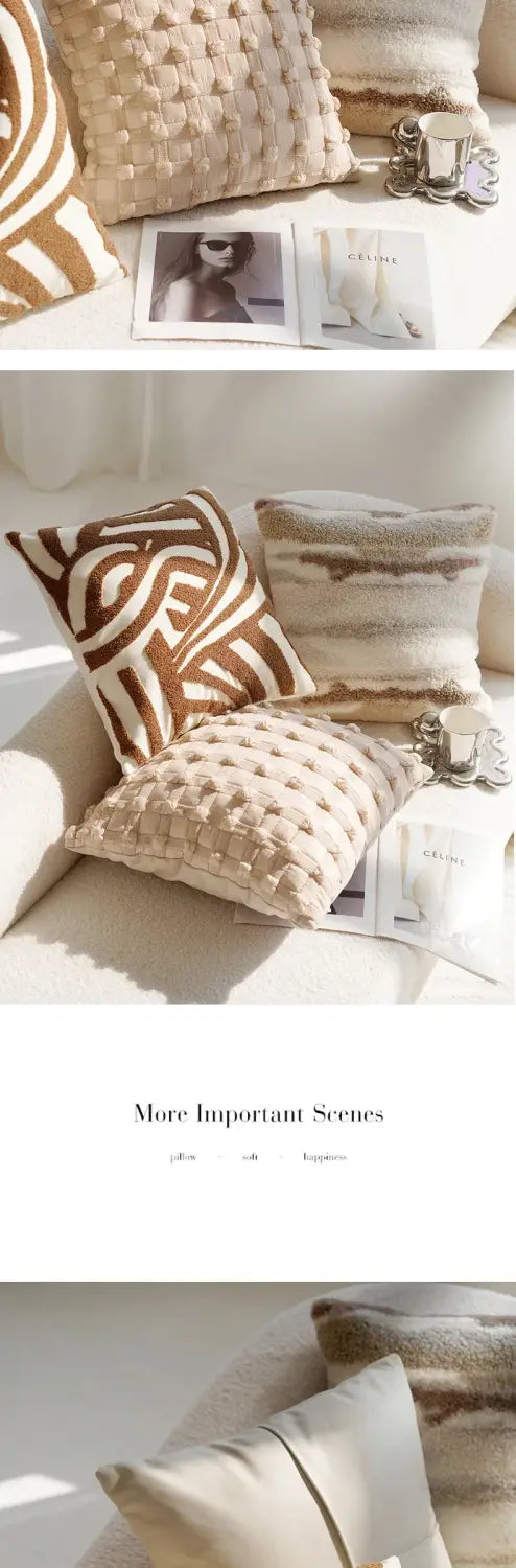 Cream Pillowcase for Elegant Home Decor