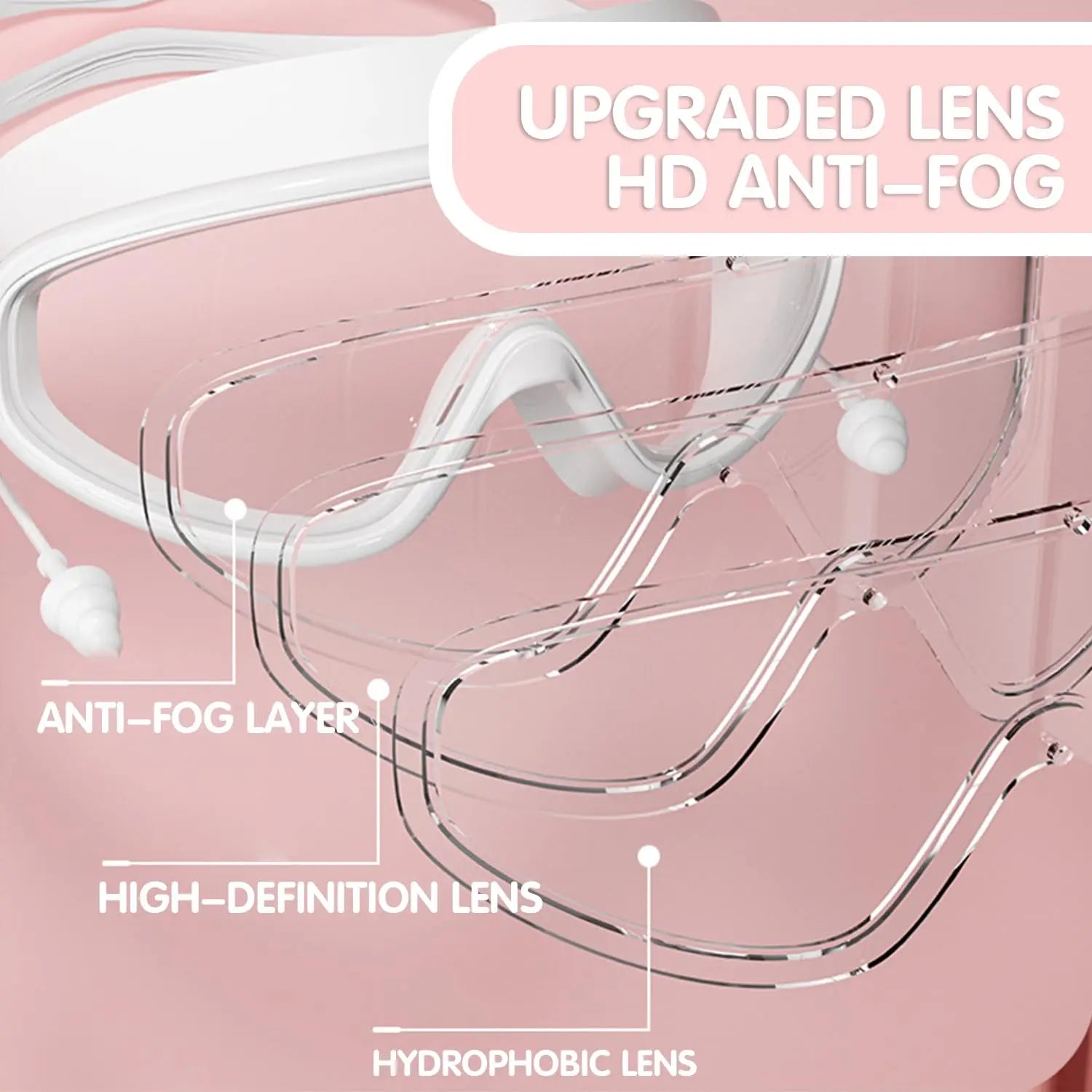Kids Swimming Goggles Big Frame Multi-color HD View Beach Function