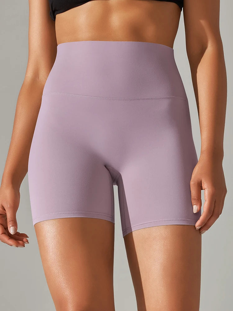 High Waist Yoga Shorts Quick Drying Fitness Workout Length