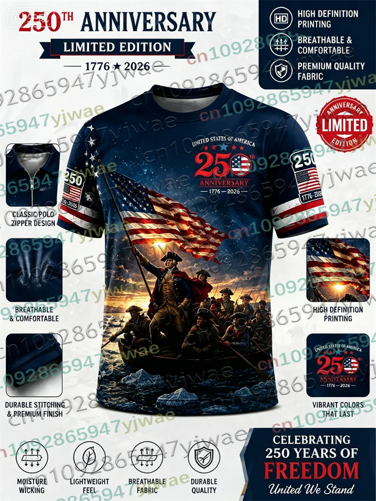 America 250th Anniversary TShirt True To Size Fit Patriotic USA Style