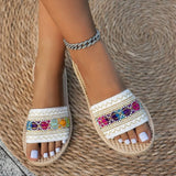 Countrysizemap Bohemian Slippers Tassel Material Large Size Beach Slides