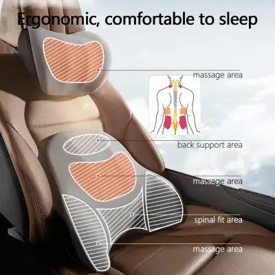 LIVIAUTOLIFE Electric Lumbar Support and Vibration Massage Neck Cushion