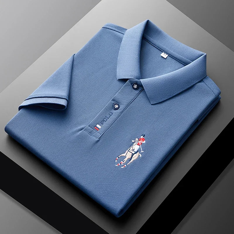 Casual Embroidered Polo Type Shirt Summer Fashion Top