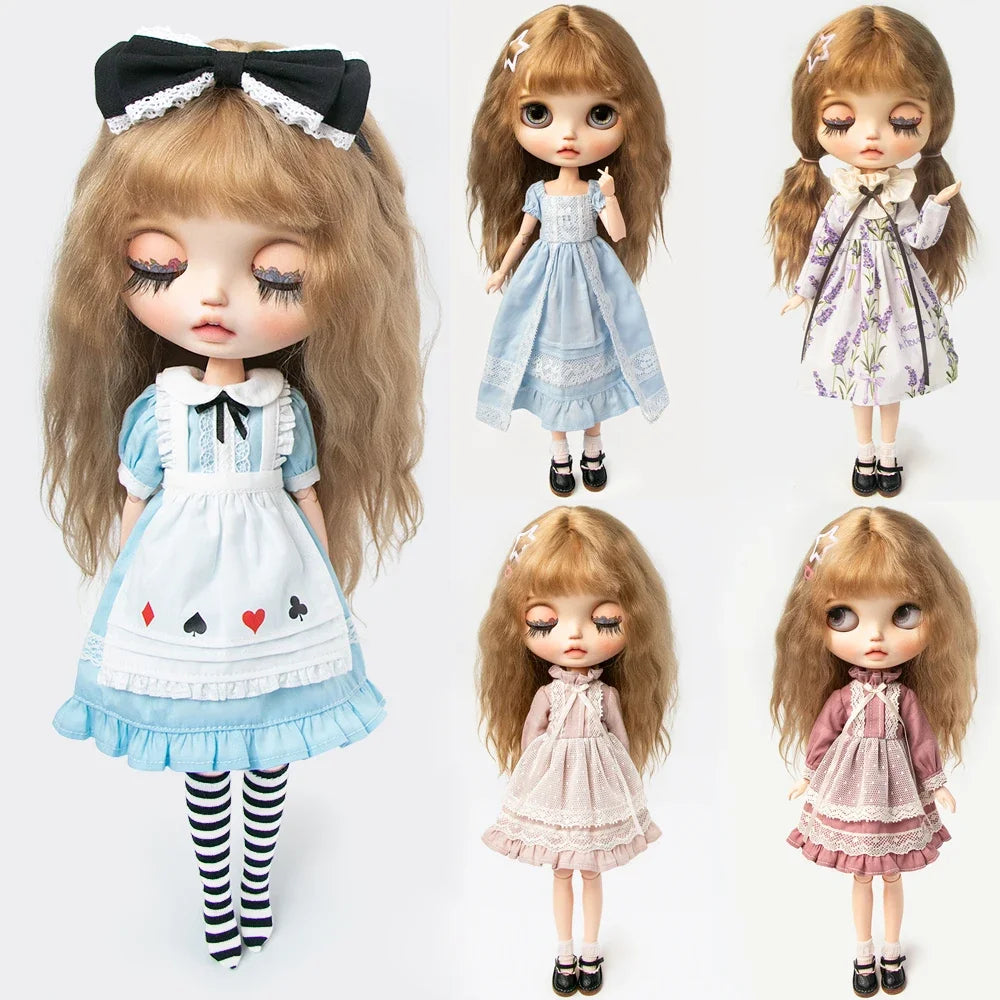 Blythe Clothes Vintage Lace Maid Set for YMY OB22 Doll Accessories