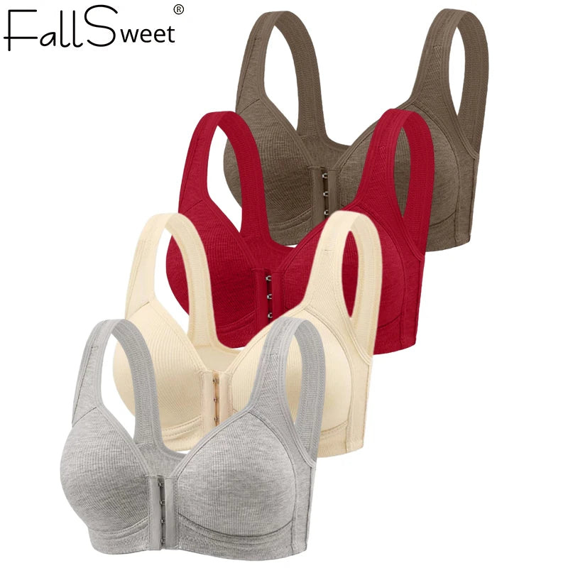 Fallsweet Wire Free Brassiere Seamless Solid Push Up Mold Cup Bralette