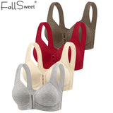 Fallsweet Wire Free Brassiere Seamless Solid Push Up Mold Cup Bralette