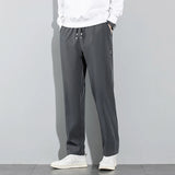 Ice Silk Pants Summer Thin Business Casual Elastic Straight Leg
