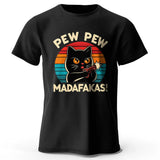 Hand-Drawn Cat Short Sleeve Cotton T-Shirt – Soft Casual Style