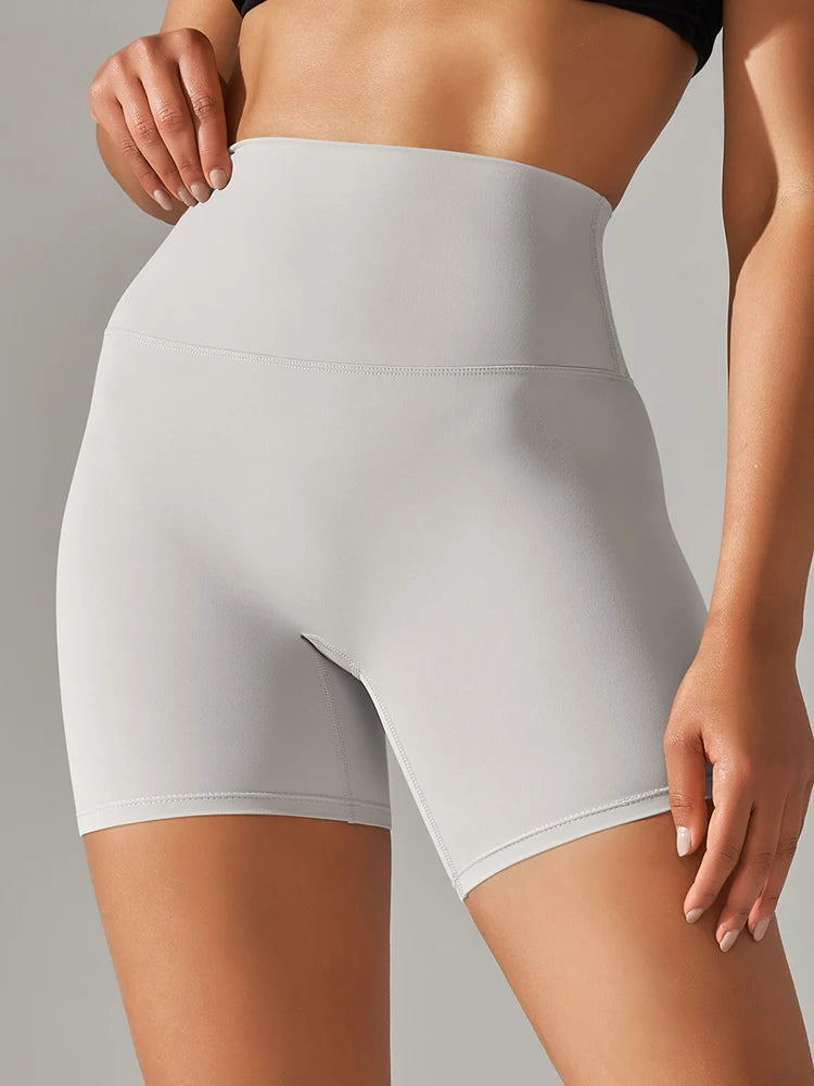 High Waist Yoga Shorts Quick Drying Fitness Workout Length