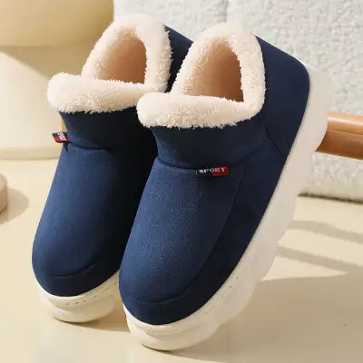 Kidmi Winter Shoes Casual Outdoor Cotton Plush Padded Slippers - maoxianblue / 42-43(fit40-41)