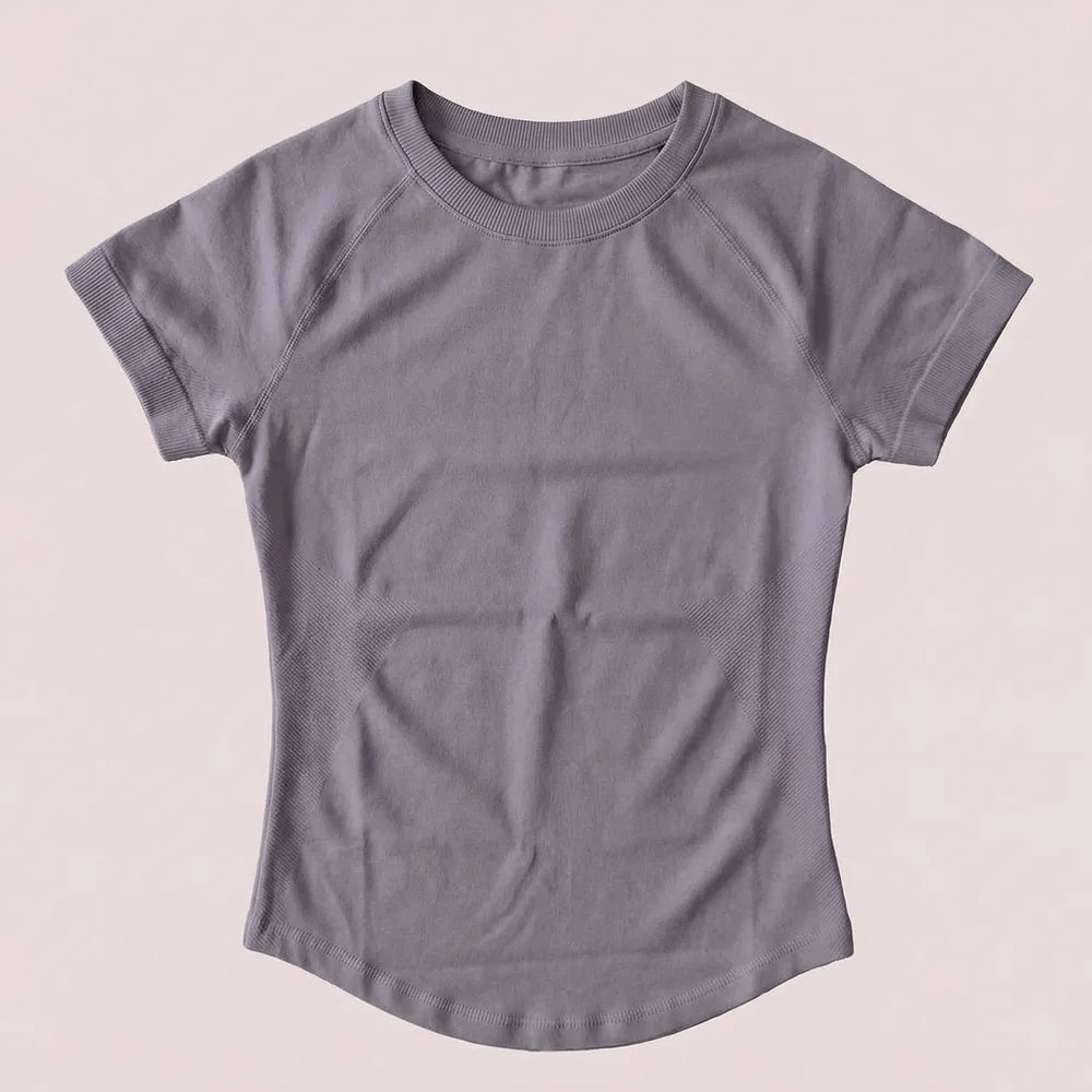 Women's Compression Workout T-Shirt Slim Fit Impact Athletic Top