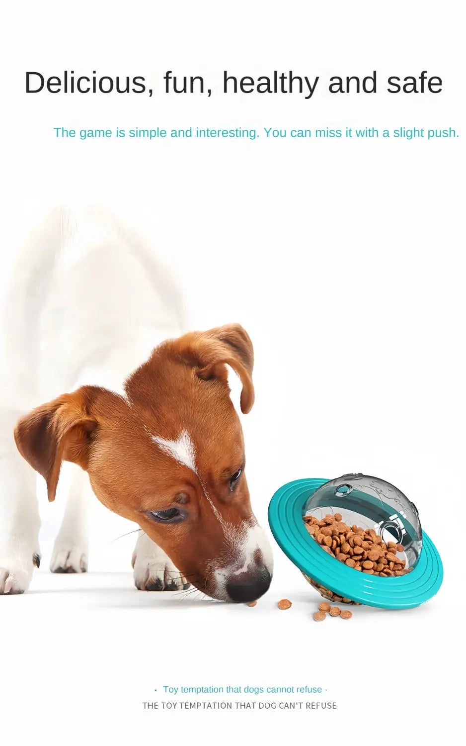 Interactive Dog IQ Toys with Elliptical Track Rolling and Leaky Food Dispenser