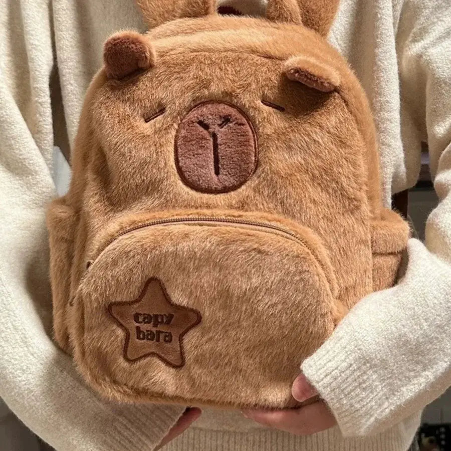 Capybara Plush Backpack Kawaii Mini Shoulder Bag for Kids and Girlfriends