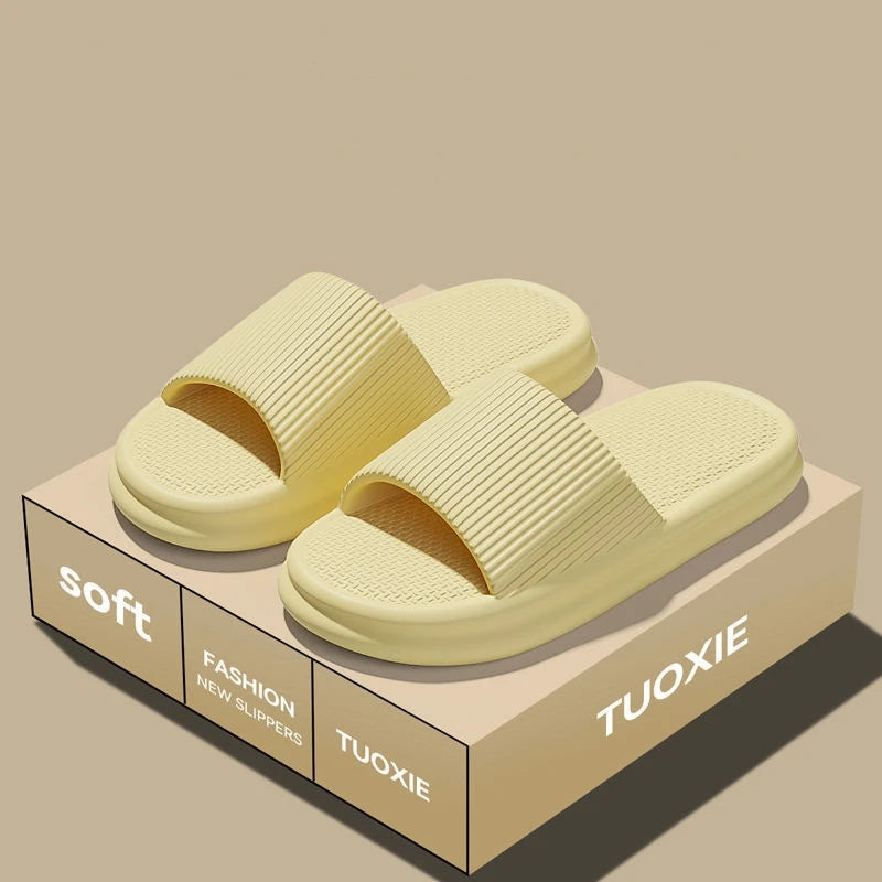 Concise EVA Slippers Soft Unisex Sandals for Non-slip Bathroom Use