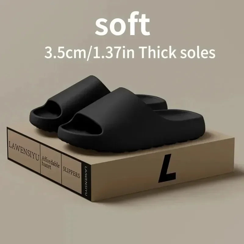 EVA Thick Sole Slippers Soft Cushioned Countrysizemap Beach Slides