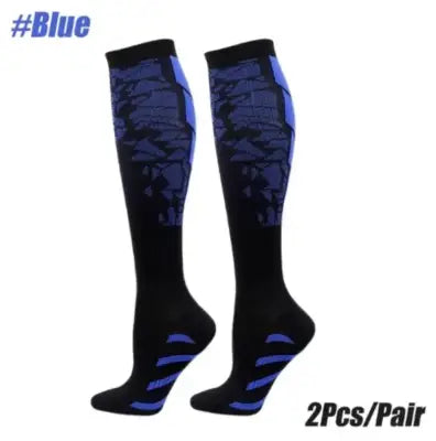 Calf Support Compression Sports Socks for Running Nurses and Flight - YS001-173-BU / S-M